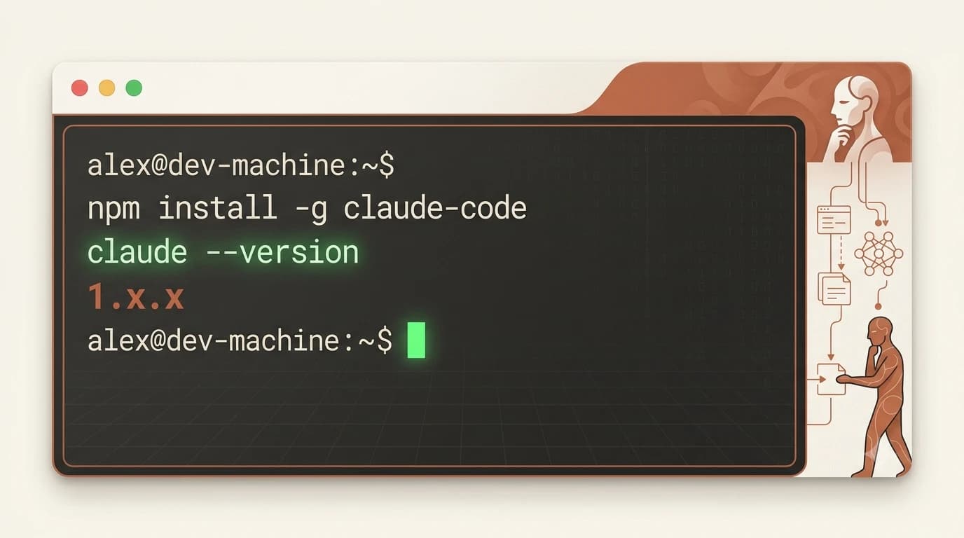 Terminal showing claude --version command returning a version number