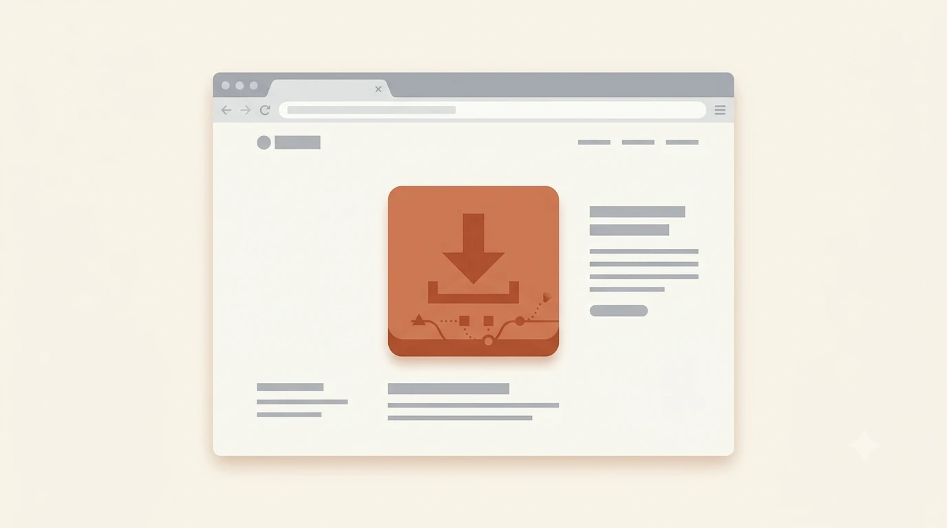 Illustration of a download button representing the Git installation page at git-scm.com