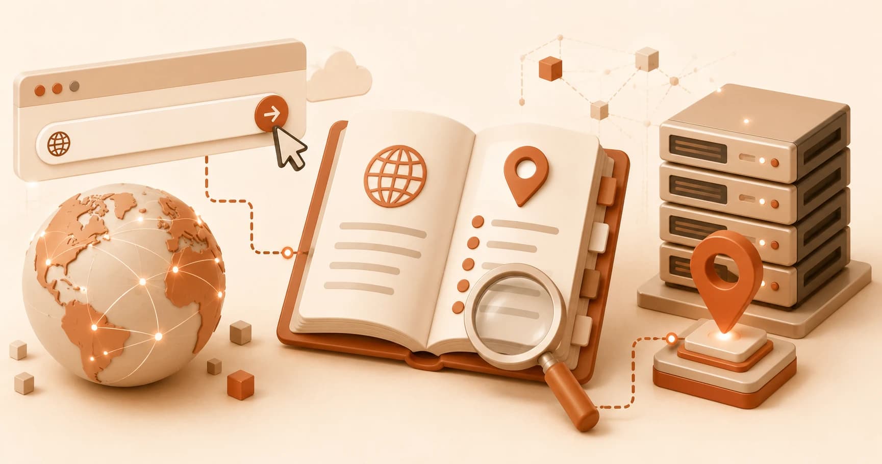 An open phonebook with a name on one page and a matching location pin on the facing page